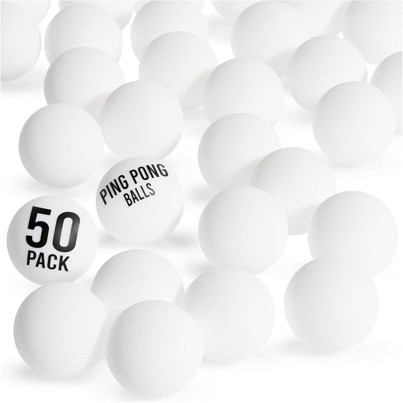 Dexam Ping Pong Balls White 15 or 50 Pack, Professional ABS Table Tennis Ball 1 Star 40mm Official Size + Weight, for Training & Practice - Durable High Performance - Image 1